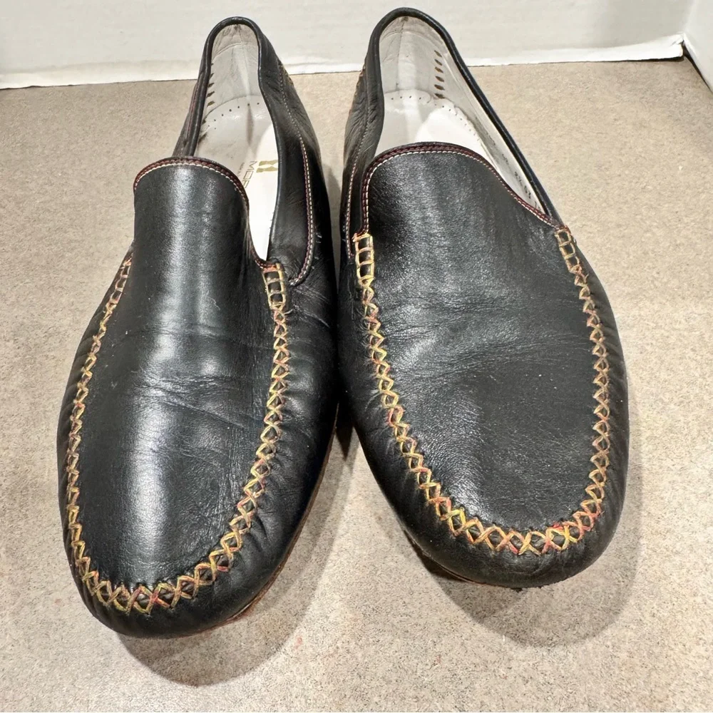 Moreschi Men’s Black and Red Leather Driving Moccasins 8.5 Loafers